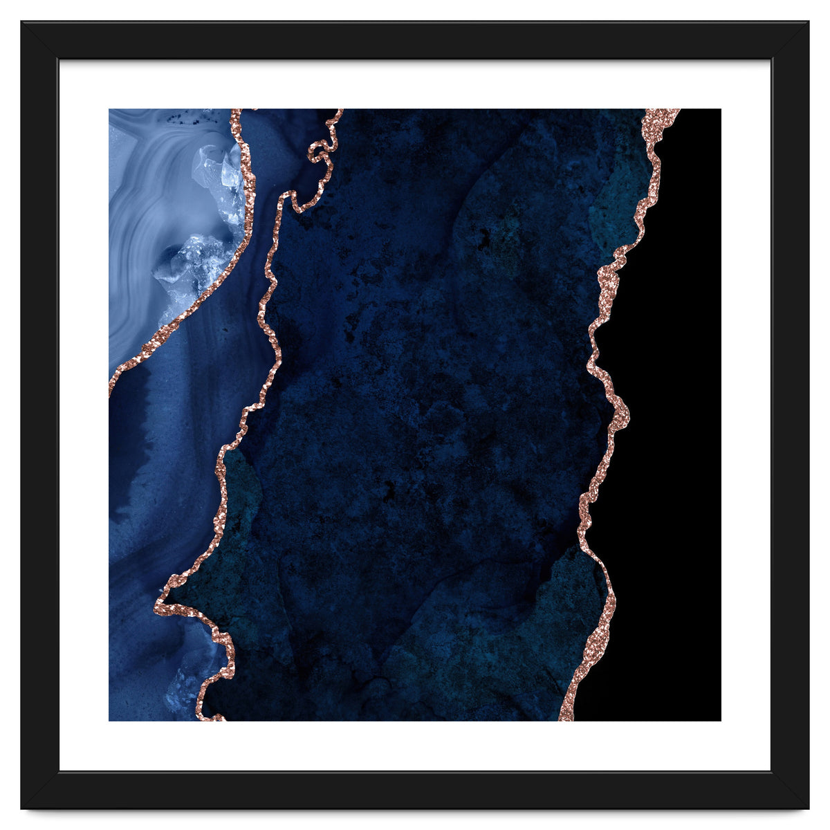 Navy & Rose Gold Agate Texture 15