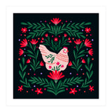 Blooming Chicken Green And Red (Print Only) thumbnail