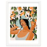 The Orange Grove, Bohemian Woman Summer Travel, Fashion Botanical Nature Garden, Plants Fruits Juicy thumbnail