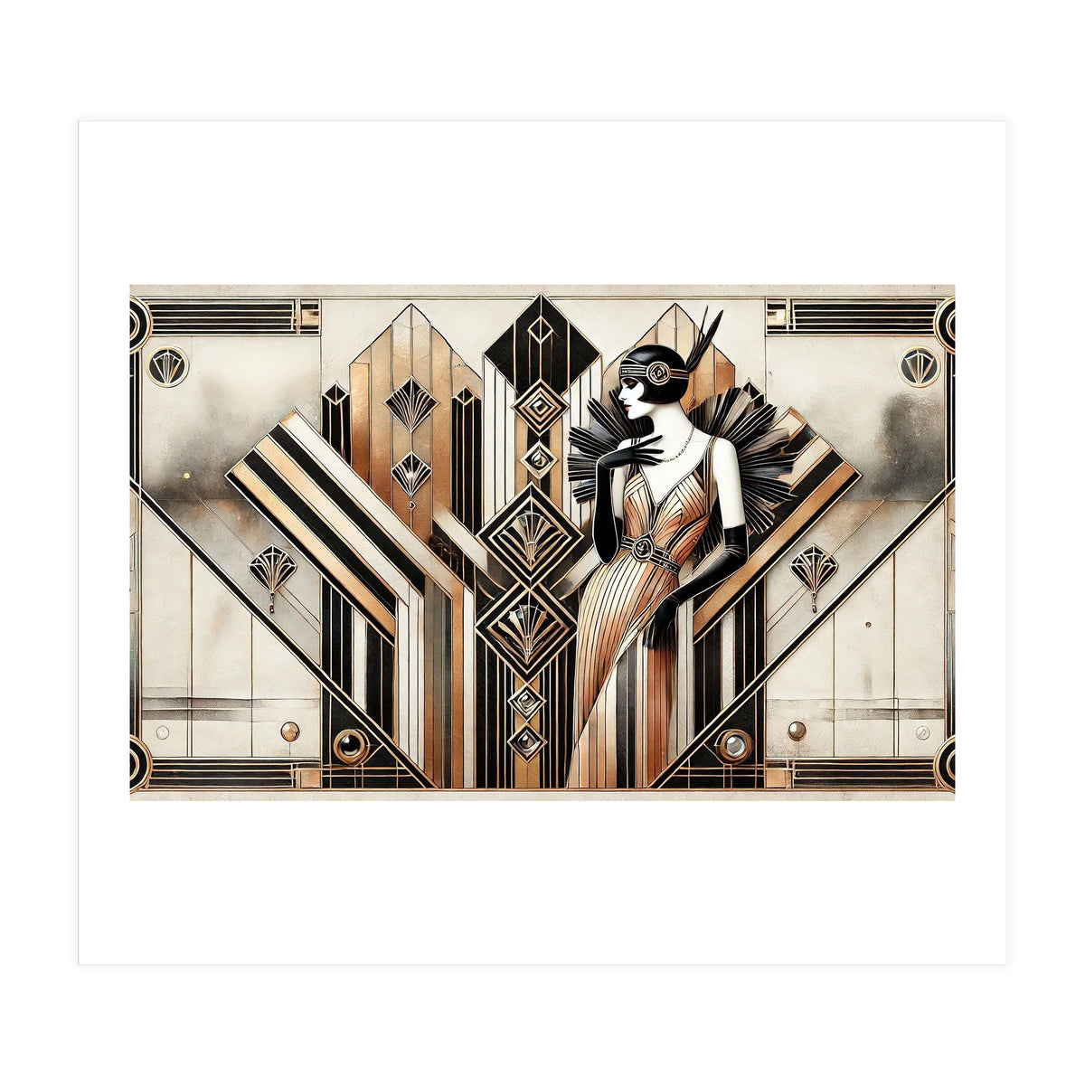 Gatsby Glamour Art Deco Scene (Print Only)
