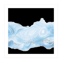 Blue & Silver Agate Glitter Texture 04 (Print Only)