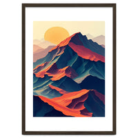 Dramatic Abstract Mountain Sunset Art