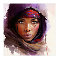 Watercolor Tuareg Woman #6 (Print Only)