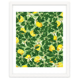 Lemonade Garden, Green Fresh Lemon Botanical Illustration, Vibrant Summer Tropical Fruit Nature thumbnail