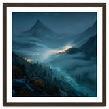 Moonlit Alpine Valley at Night with Shimmering River thumbnail