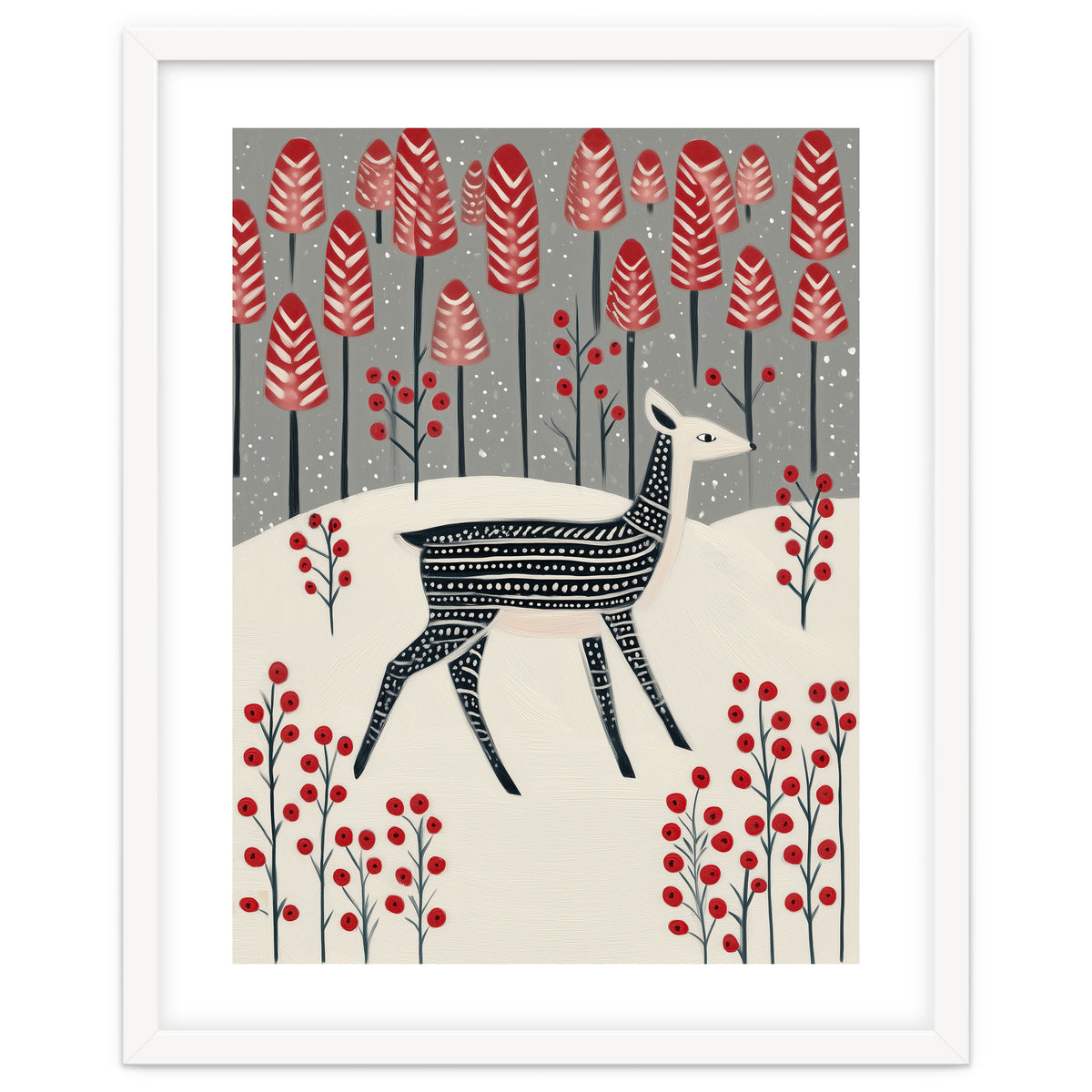Fawn in a Winter Landscape