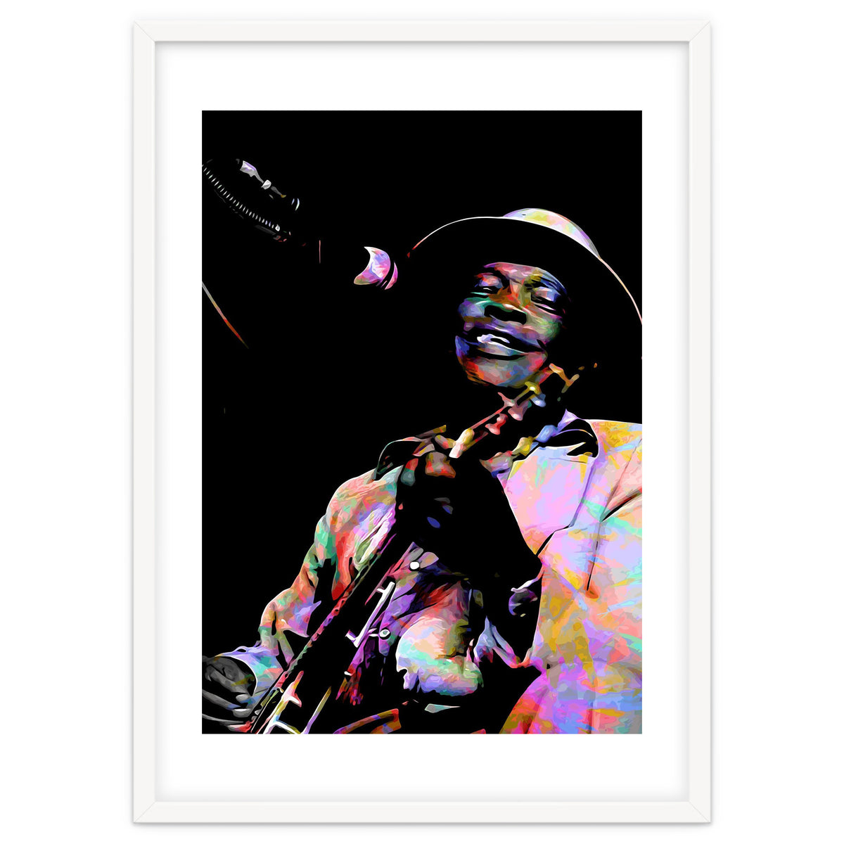 John Lee Hooker American Blues Guitarist Colorful Art