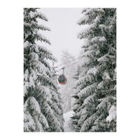 Red gondola at winter landscape | Winter nature photography | Austria (Print Only)