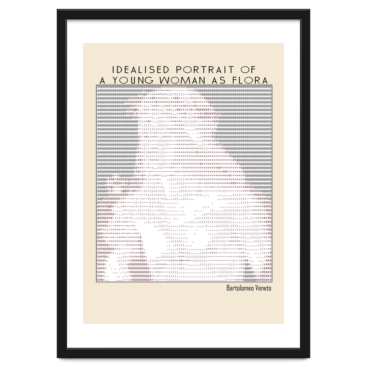 Idealised Portrait of a Young Woman as Flora – Bartolomeo Veneto (ascii art)