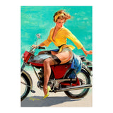 Pinup Sexy Motorcycle Girl (Print Only) thumbnail