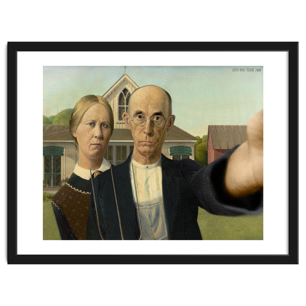 American Gothic - Grant Wood - Selfie