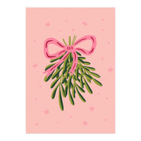 Mistletoe And Pink Bow (Print Only)