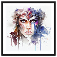 Watercolor Warrior Woman #1