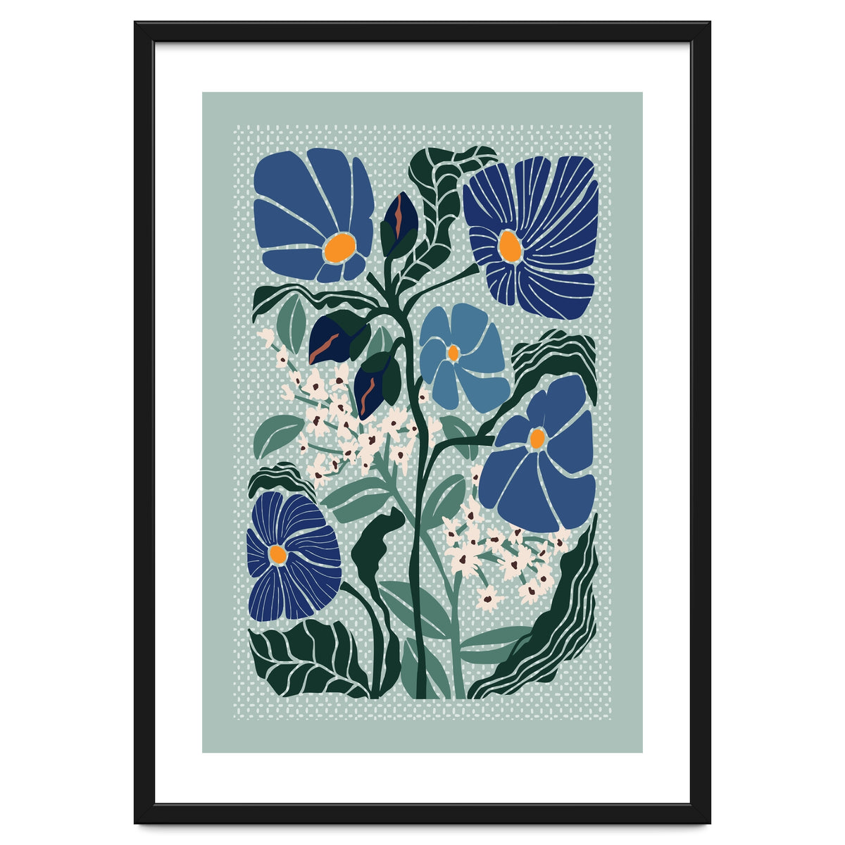 Klimt Flowers Light Blue