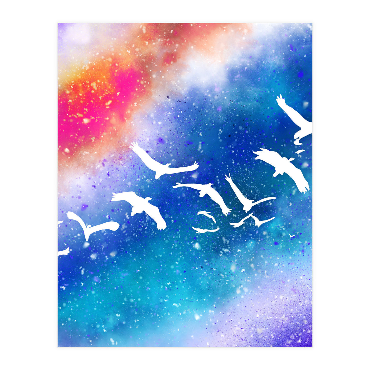 Spread Your Wings, Birds Freedom Fly Painting (Print Only)
