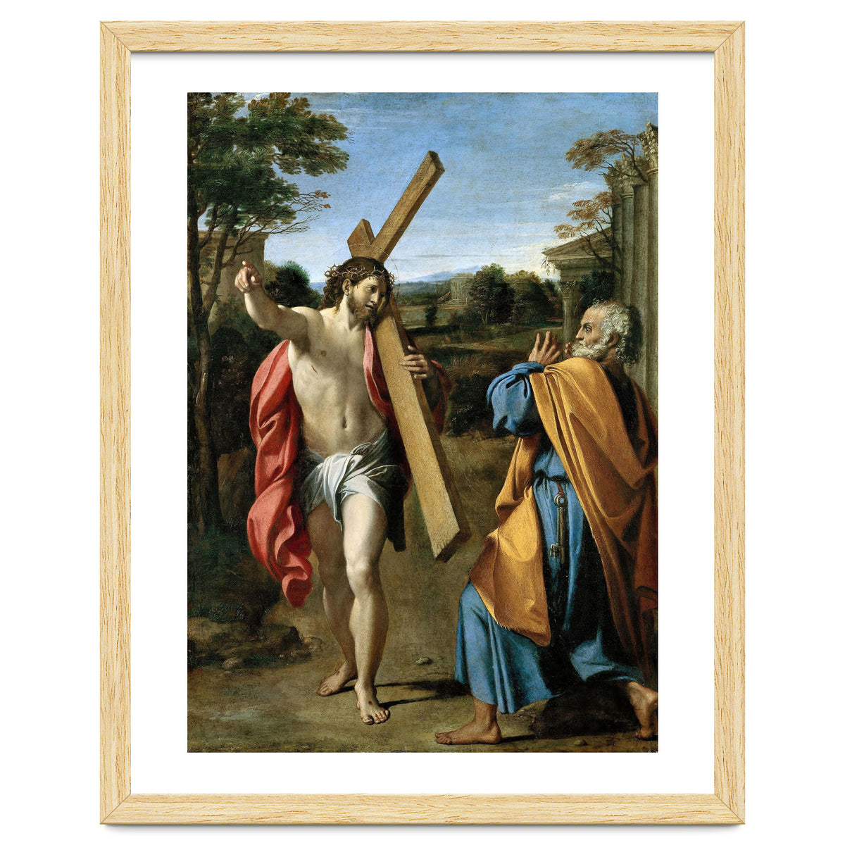 Annibale Carracci / 'Domine, quo vadis?', c. 1602, Oil on panel, 77.4 x 56.3cm. AGOSTINO CARRACCI.