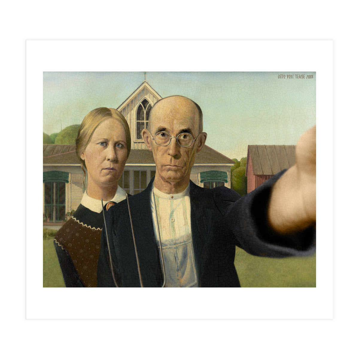 American Gothic - Grant Wood - Selfie (Print Only)