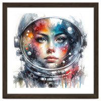 Watercolor Woman Astronaut