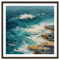 Dynamic Coastal Swell with Sculpted Turquoise Waves