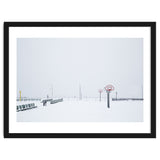 Snow-covered Basketball court and side bench thumbnail