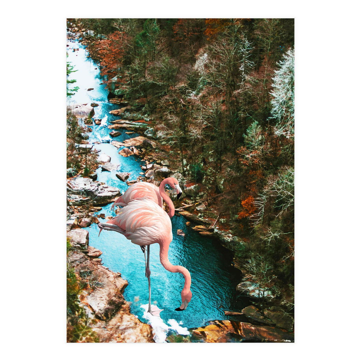 Flamingo Forest #society6 #decor #buyart (Print Only)