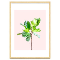 Intimate Energy, Blush Pastel Botanical Plant Minimal Painting, Pink Green Nature