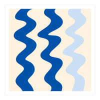 Squiggly Lines - blue and cream (Print Only)