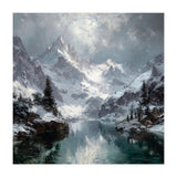 Majestic Snow-Capped Alpine Peaks Reflecting (Print Only) thumbnail