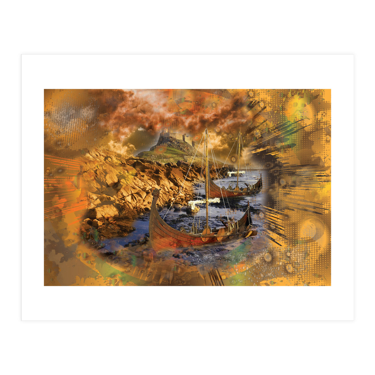 Lindesfarne Viking Raid 793 AD (Print Only)