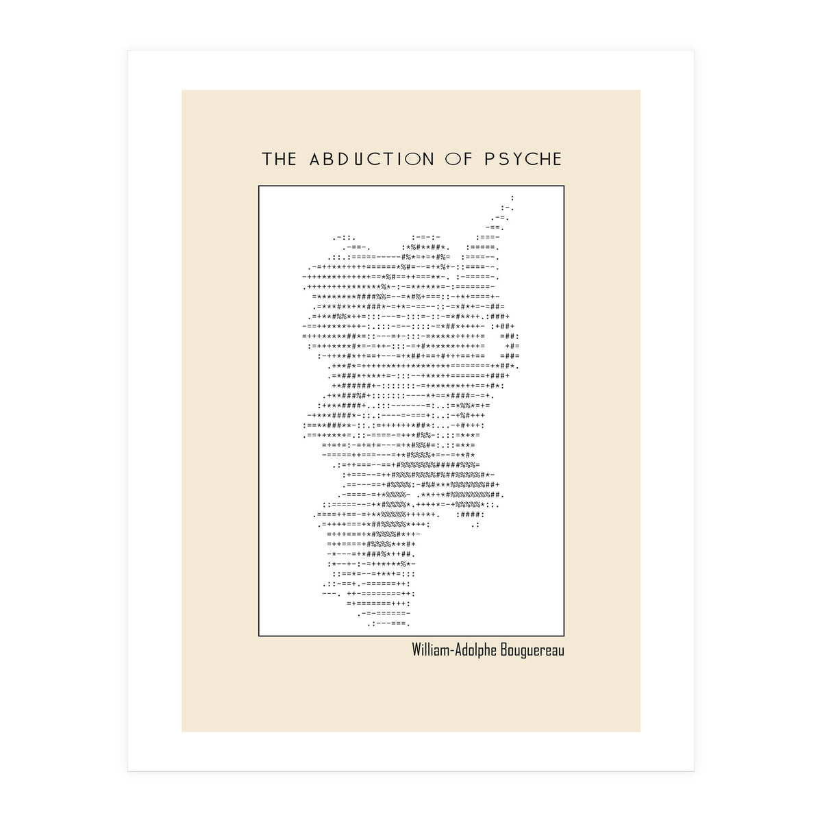 The Abduction of Psyche (1895) – William-Adolphe Bouguereau (ascii art)  (Print Only)