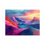 Vibrant Abstract Mountain Landscape at Sunset (Print Only) thumbnail