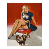 Pinup Sexy Girl Playing With Her Little Cats (Print Only) thumbnail