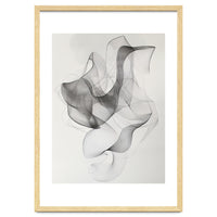 Abstract Black And White Swirling Lines Art