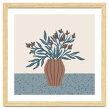 Brown Flowers in a Vase – Minimalist Floral Still Life thumbnail