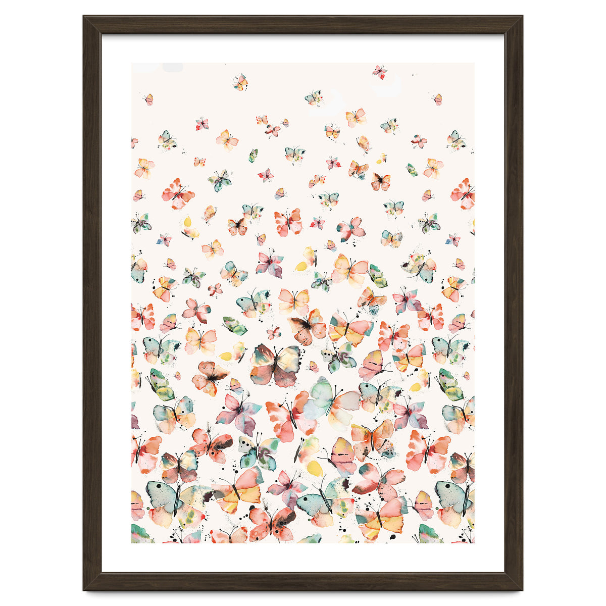Watercolor Spring Butterflies Apricot