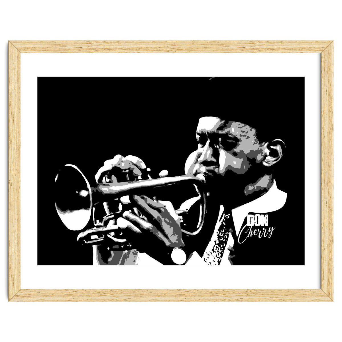 Don Cherry American Jazz Trumpeter in Grayscale