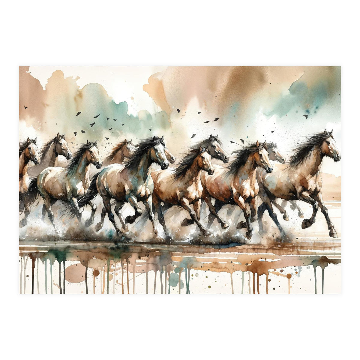 Running Horses Panorama (Print Only)