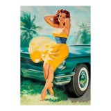 Pinup Girl Posing In Front Of The Car (Print Only) thumbnail