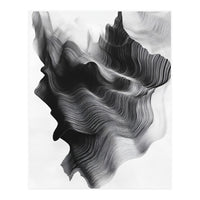 Abstract Black And White Wavy Lines Forming Organic Shapes (Print Only)