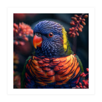 Vibrant Rainbow Lorikeet Parrot Close Up Portrait (Print Only)
