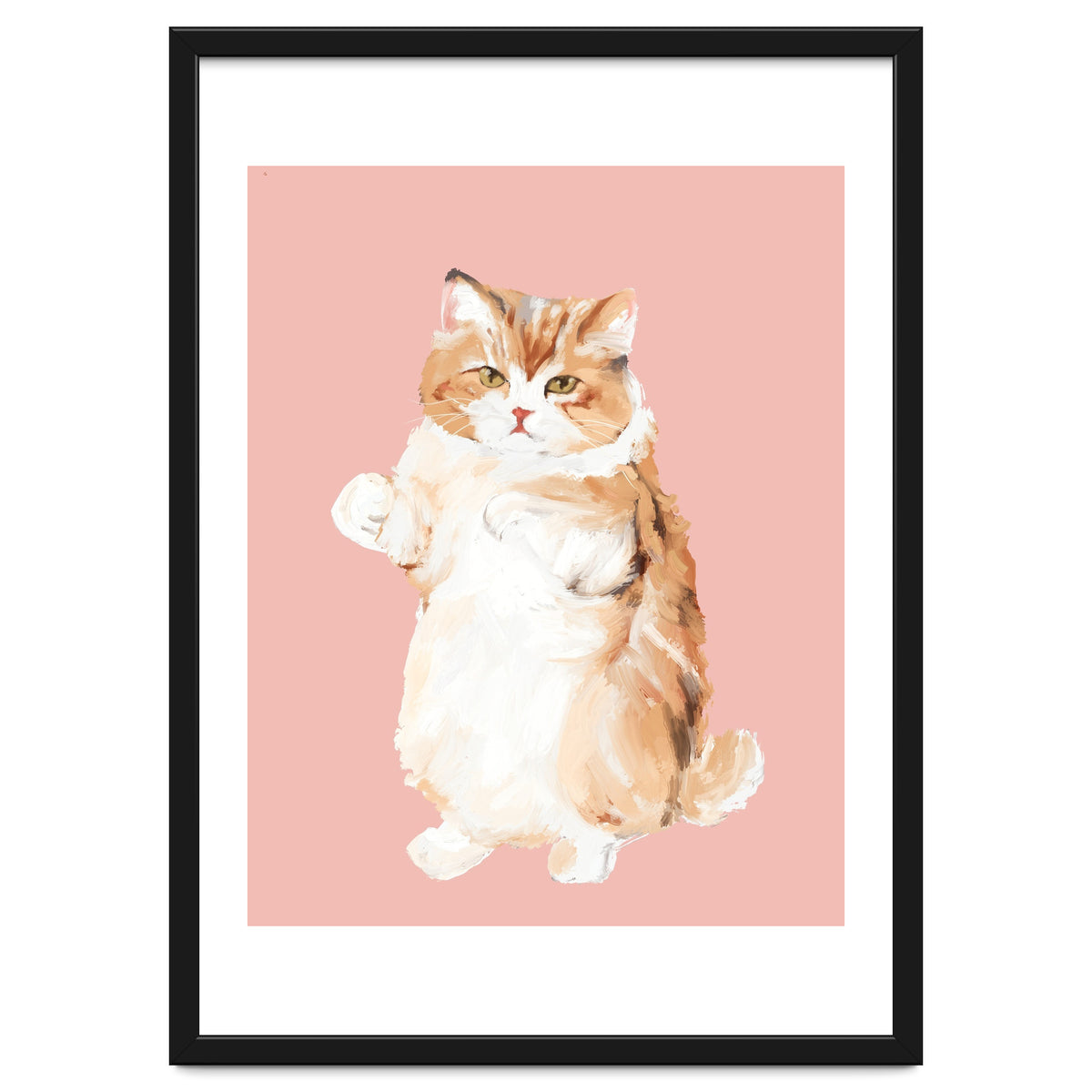 Ms Purrlington Handpainted fluffy cat oil painting