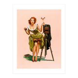 Sexy Pinup Woman On Photo Session (Print Only) thumbnail