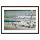 SNOW LANDSCAPE - JAPANESE ENGRAVING - 19TH CENTURY. thumbnail