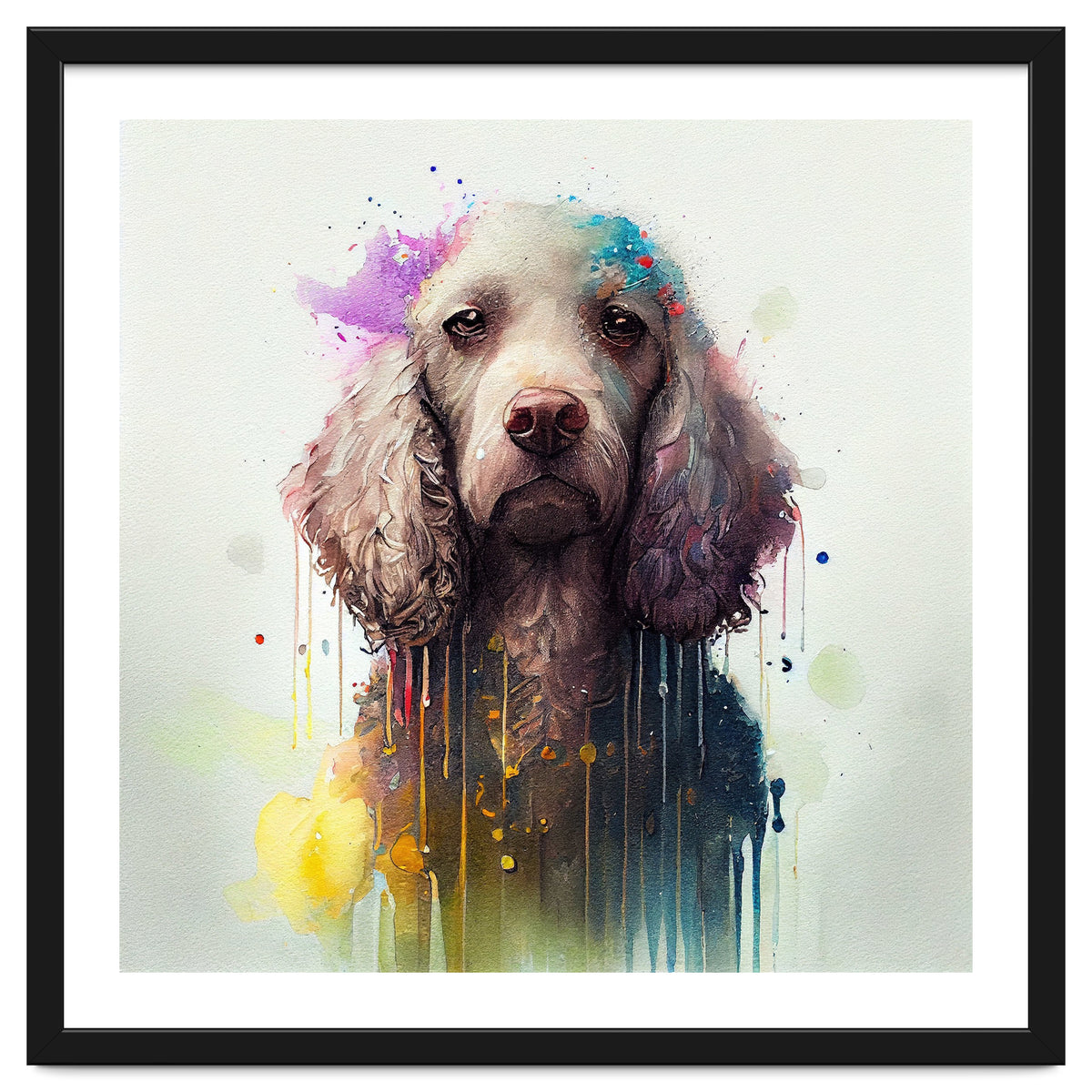 Watercolor Poodle Dog