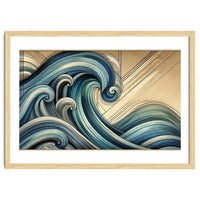 Art Deco Blue Ocean Waves