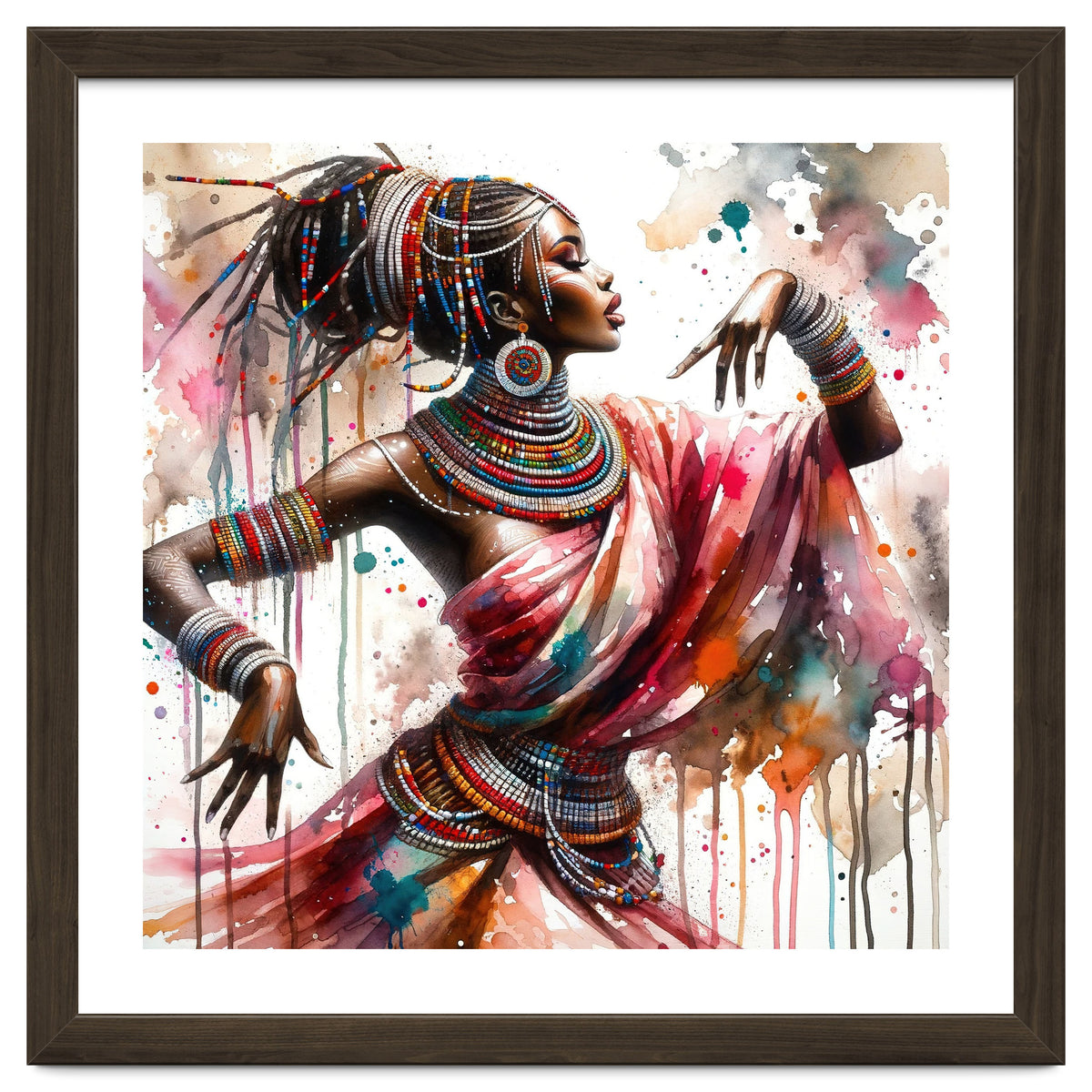 Watercolor African Dancer #1