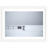No lifeguards on the sign board in the winter snow beach thumbnail
