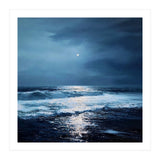 Midnight Seascape with Moonlight Reflecting (Print Only) thumbnail