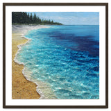 Sun-Drenched Coastal Shoreline with Textured Impasto Waves thumbnail