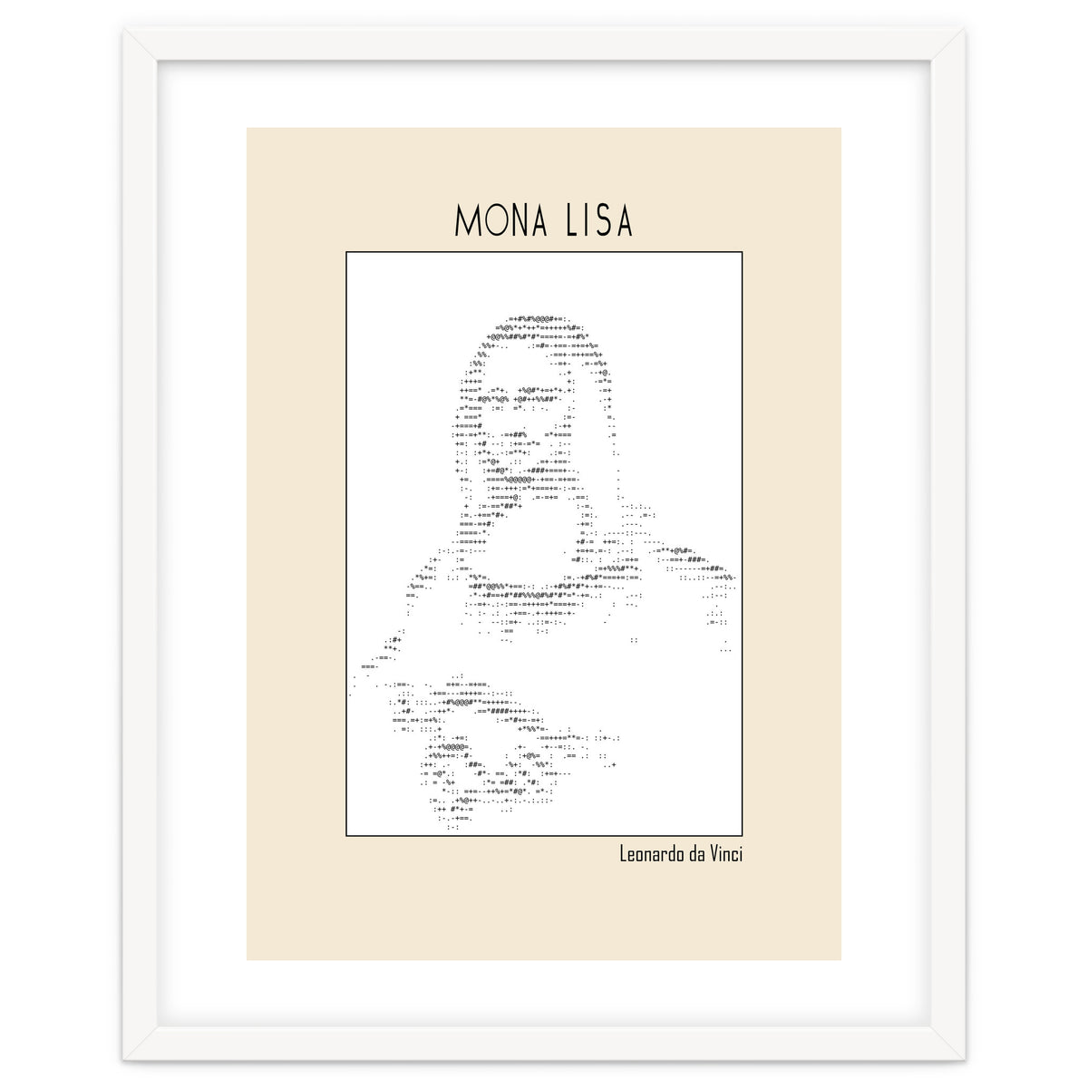 Mona Lisa – Leonardo Da Vinci Ascii Art